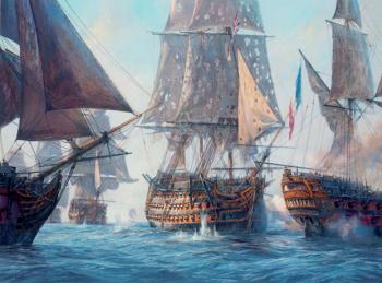 傑夫 亨特 Victory breaks the enemy line, Trafalgar 21st October 1805